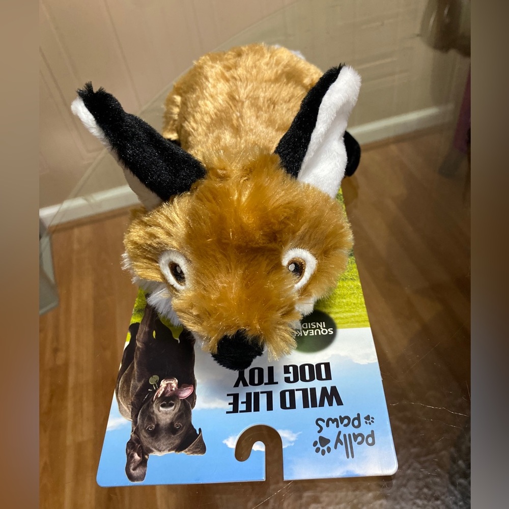 Brand New Pally Paws Fox  Dog Toy, With Squeaker 17” With The Tail.